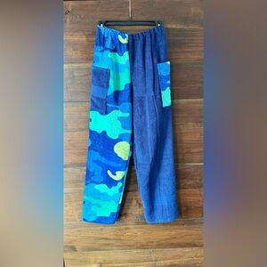 Towel pants blue camo